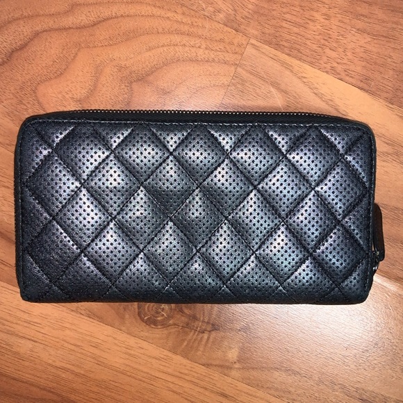 Authentic Chanel Metallic Perforated Quilted Zippy Wallet - Picture 3 of 16